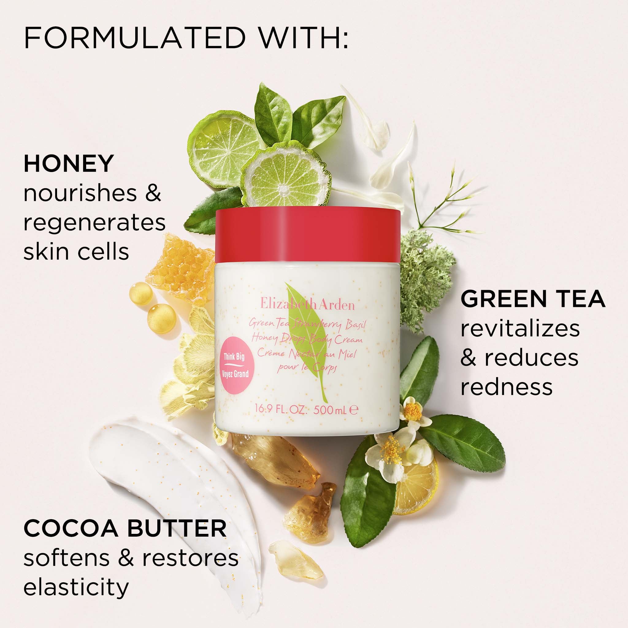 Green Tea Strawberry Basil Honey Drops Body Cream - Image 7